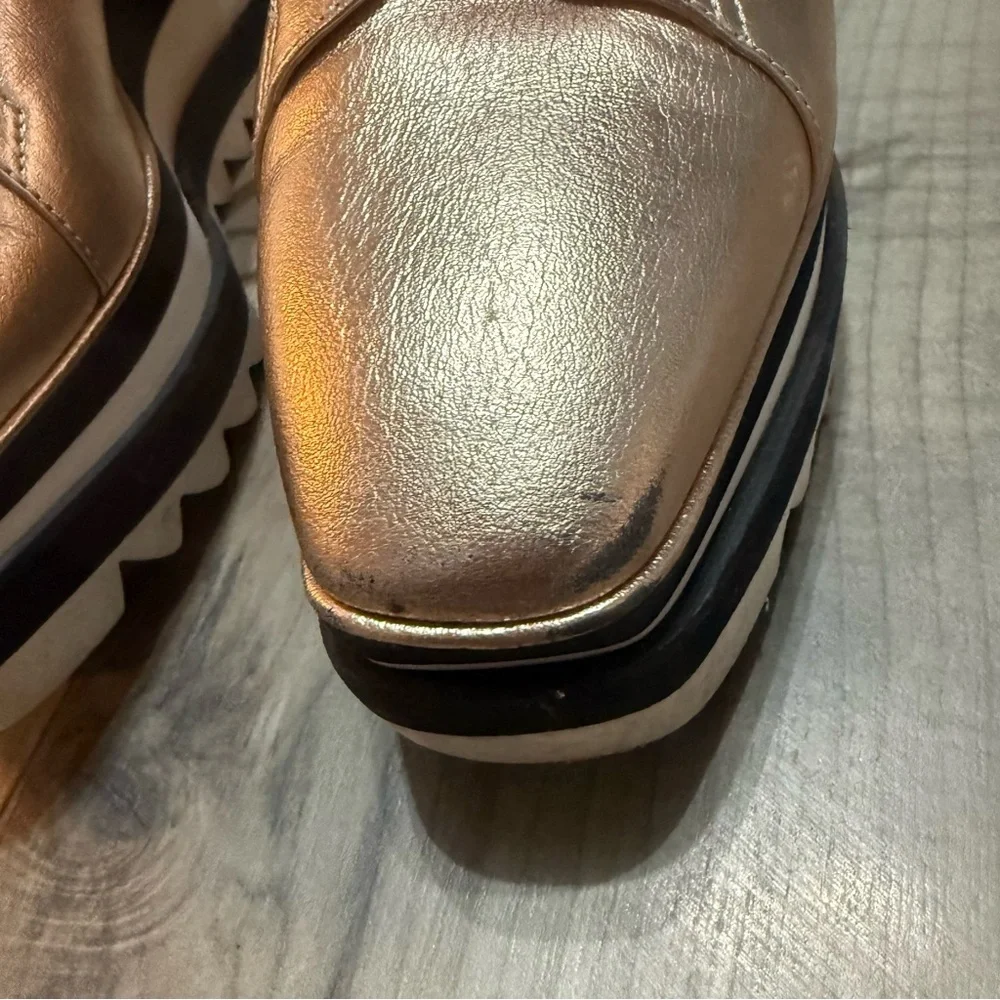 Stella McCartney Metallic Rose Gold ‘Elyse’ Platform Mules - Picture 4 of 11